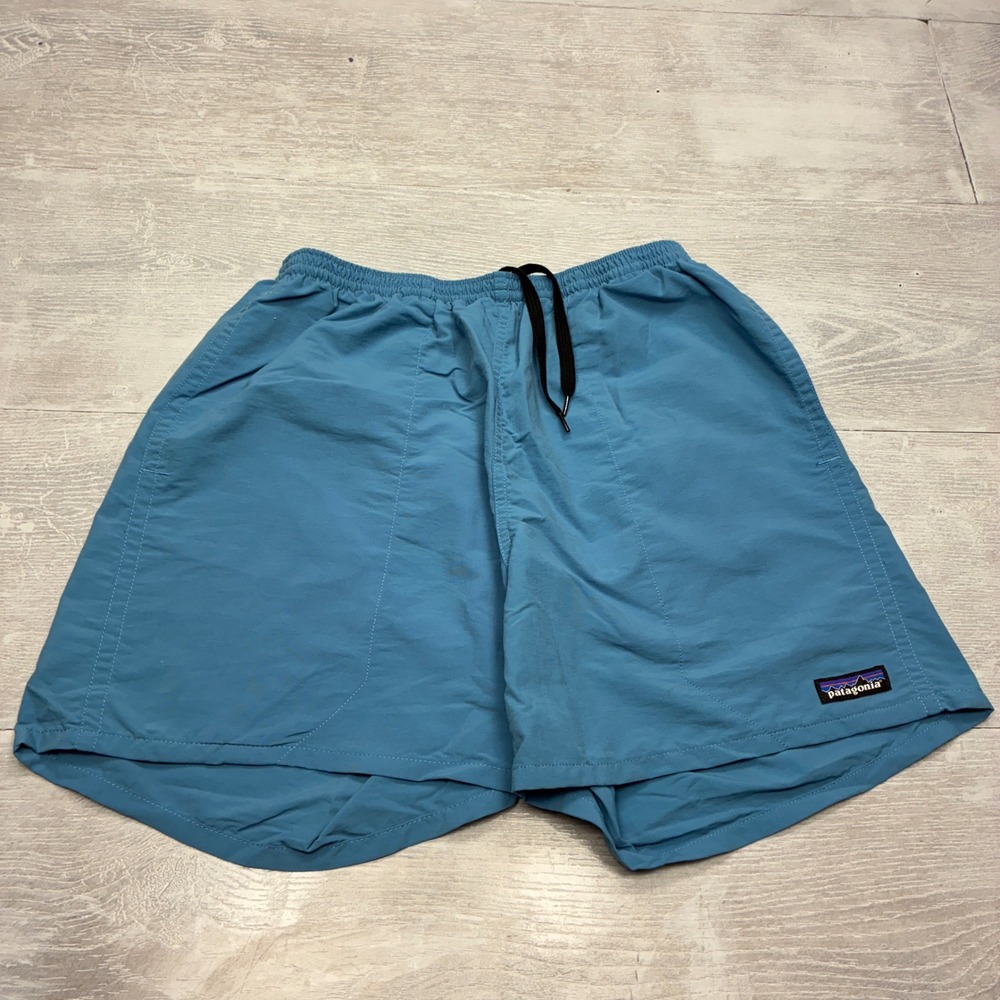 Patagonia Baggies 5 Inseam Shorts Mens Medium Blue Nylon Mesh Liner Swim Hike